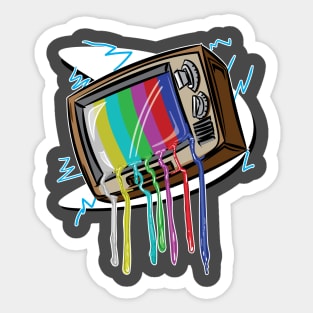 TV dripping pixels Sticker